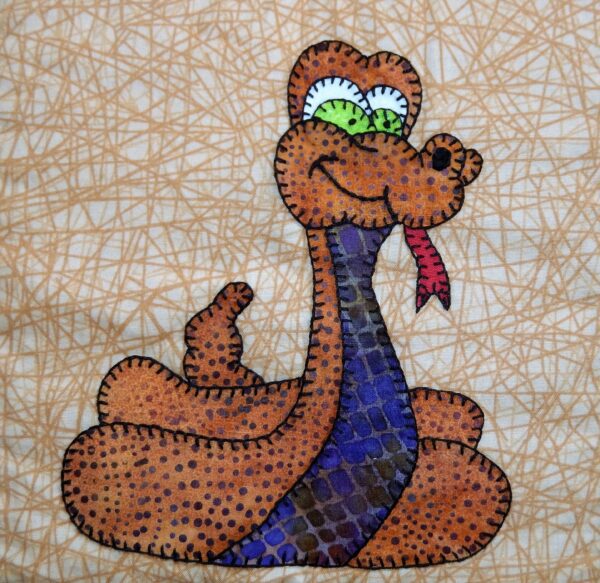 An image of the Snake on a brown background.