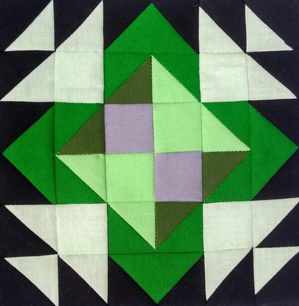 A My Fancy block with green and white squares.