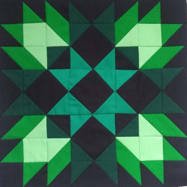 A Delectable Mountains with green and black squares on it.