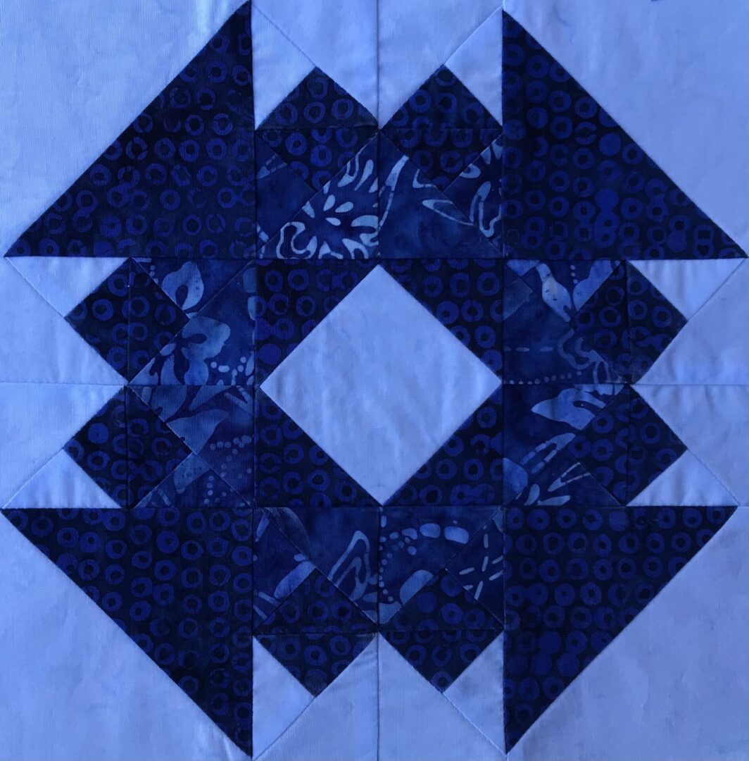 A Aunt Vinah's Favorite with blue and black squares.