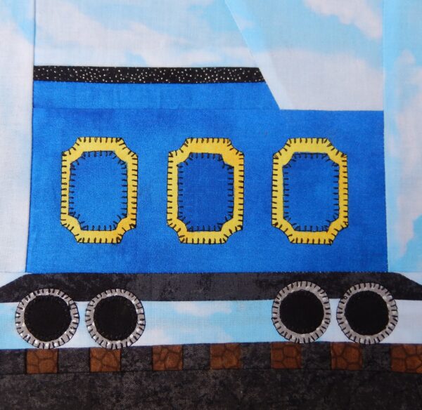 Thomas the coal tender quilt block.