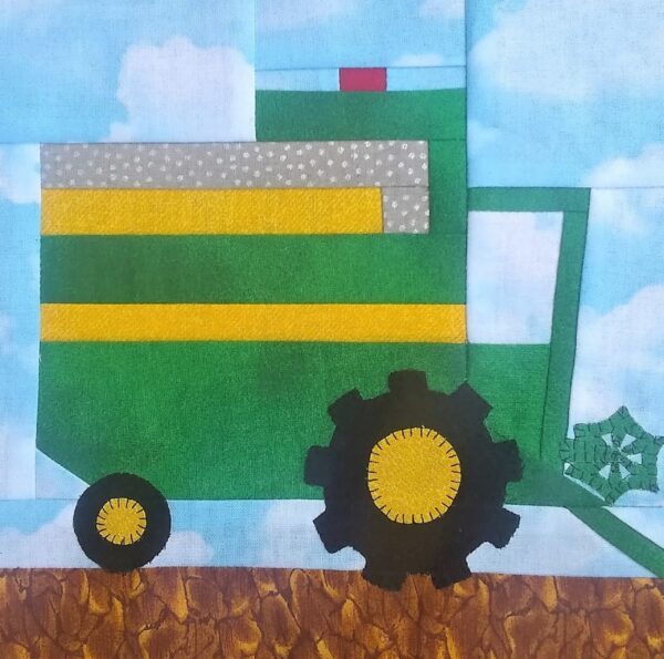 John deere Harvester Combine quilt block.