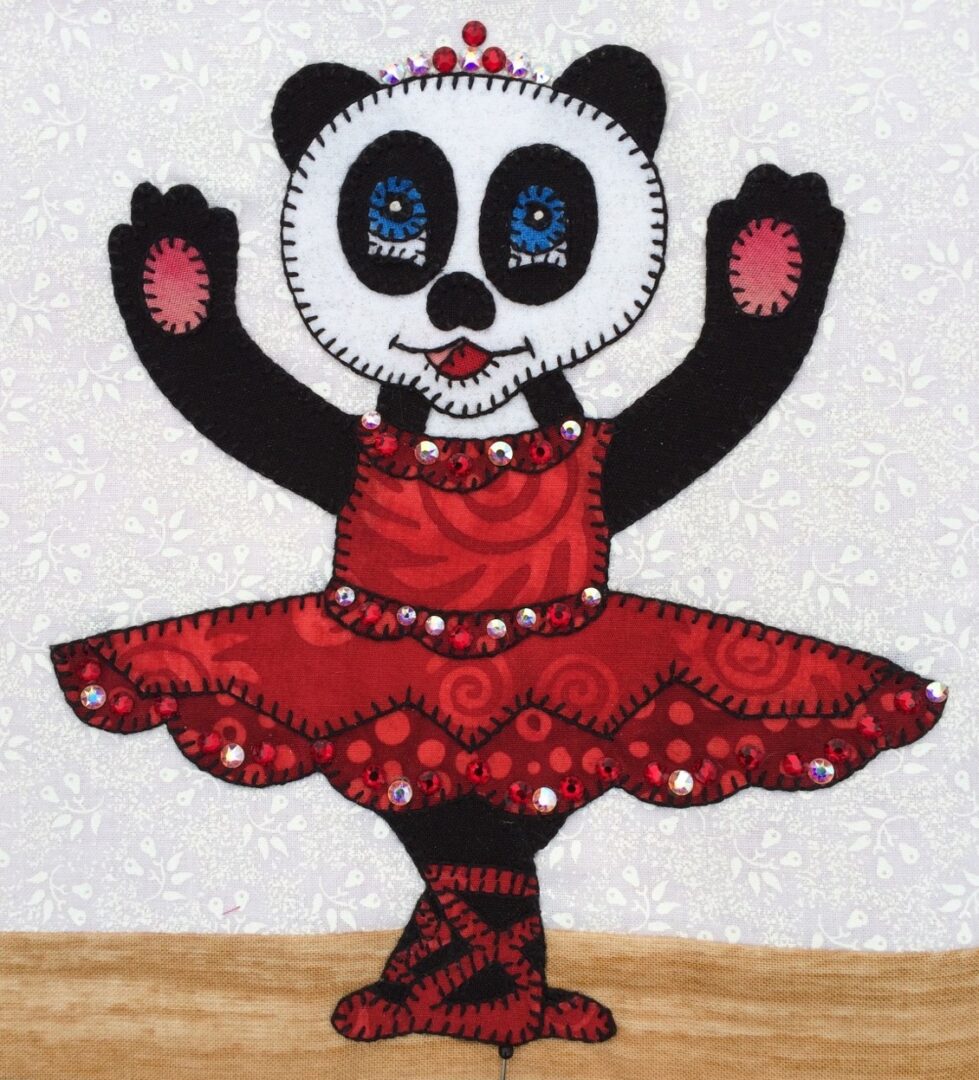 A Dance - Panda in a red dress.