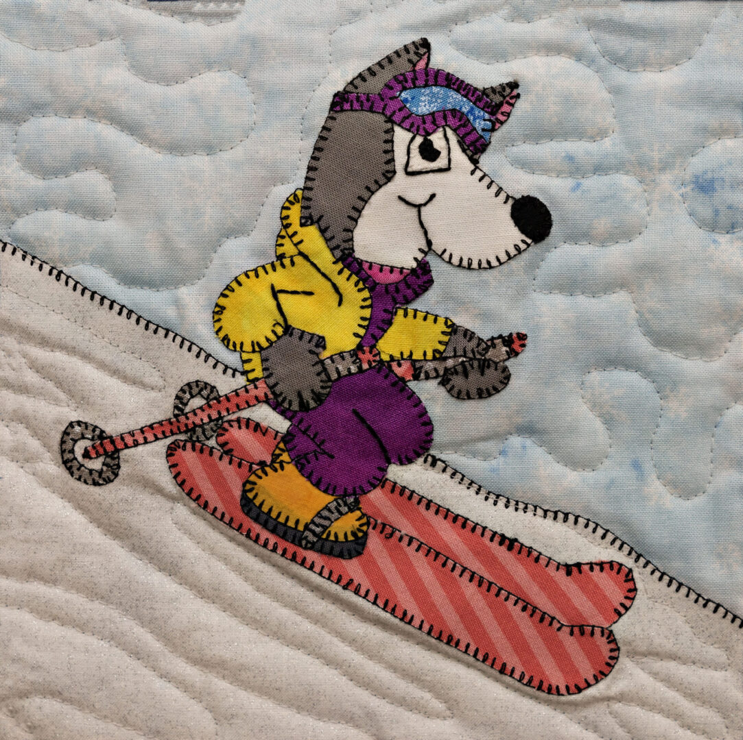 A Husky - Ski on skis.