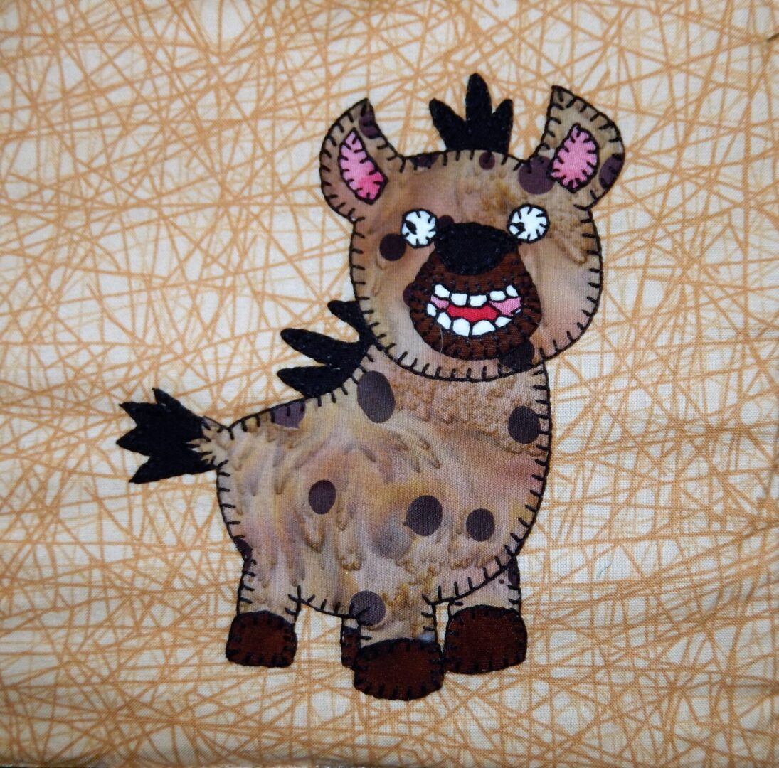 Hyena on a brown background.